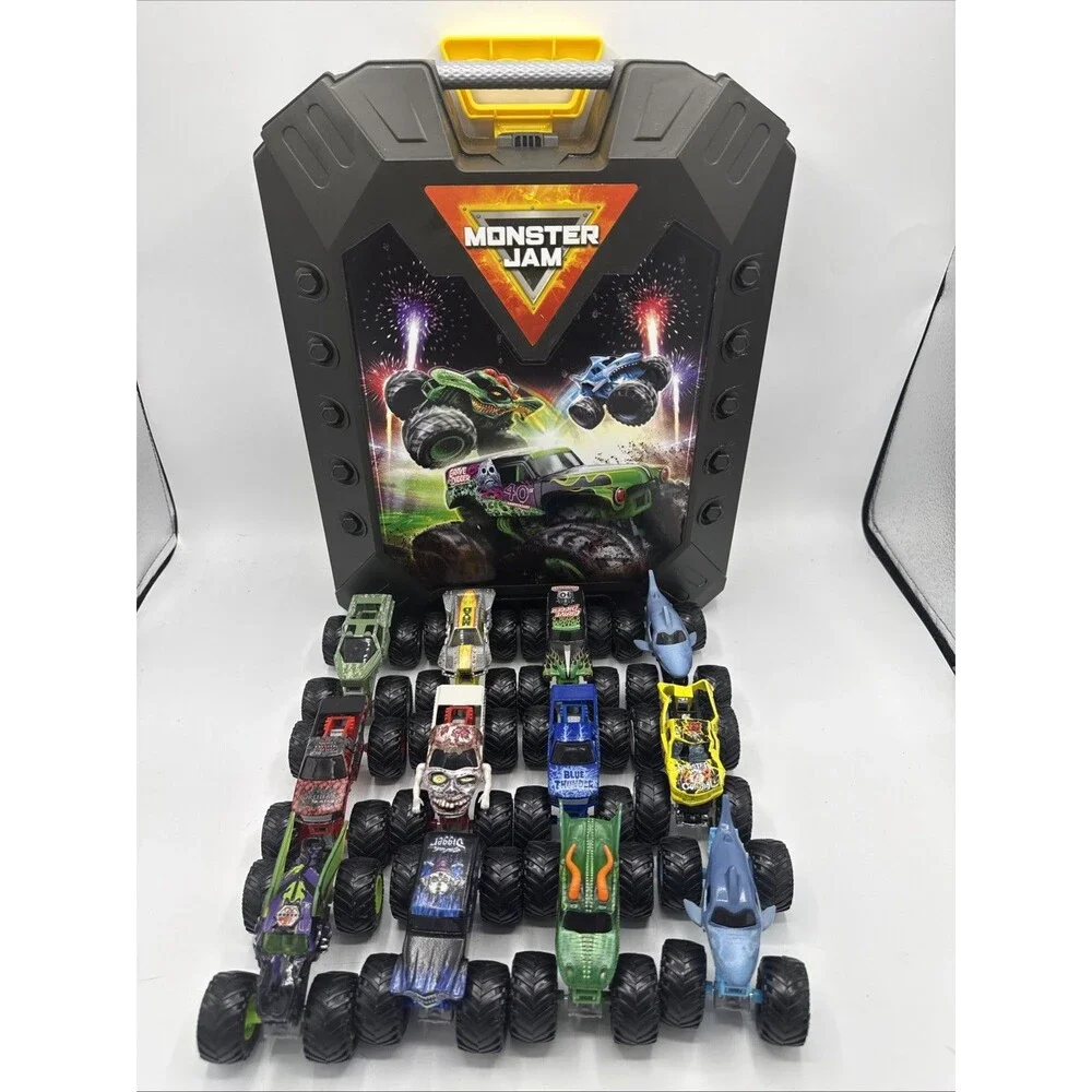 Spin Master Monster Jam Pit Party & Go Truck Carrying Case W/ 12 Trucks